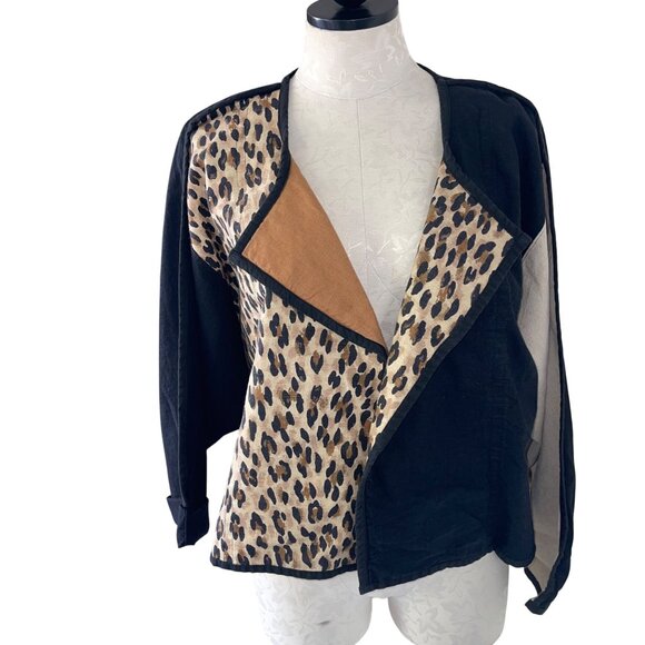Susan MacDonald Toronto Vintage Womens Jacket One Size Multicolor Animal Print - Picture 9 of 10